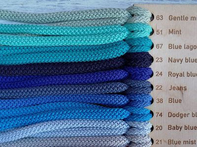 Polyester cord color palette blue tones