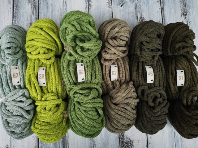 Polyester cord color palette green grey