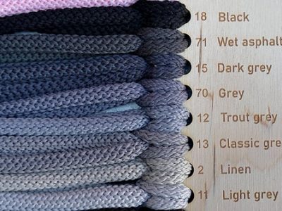 Polyester cord color palette grey tones